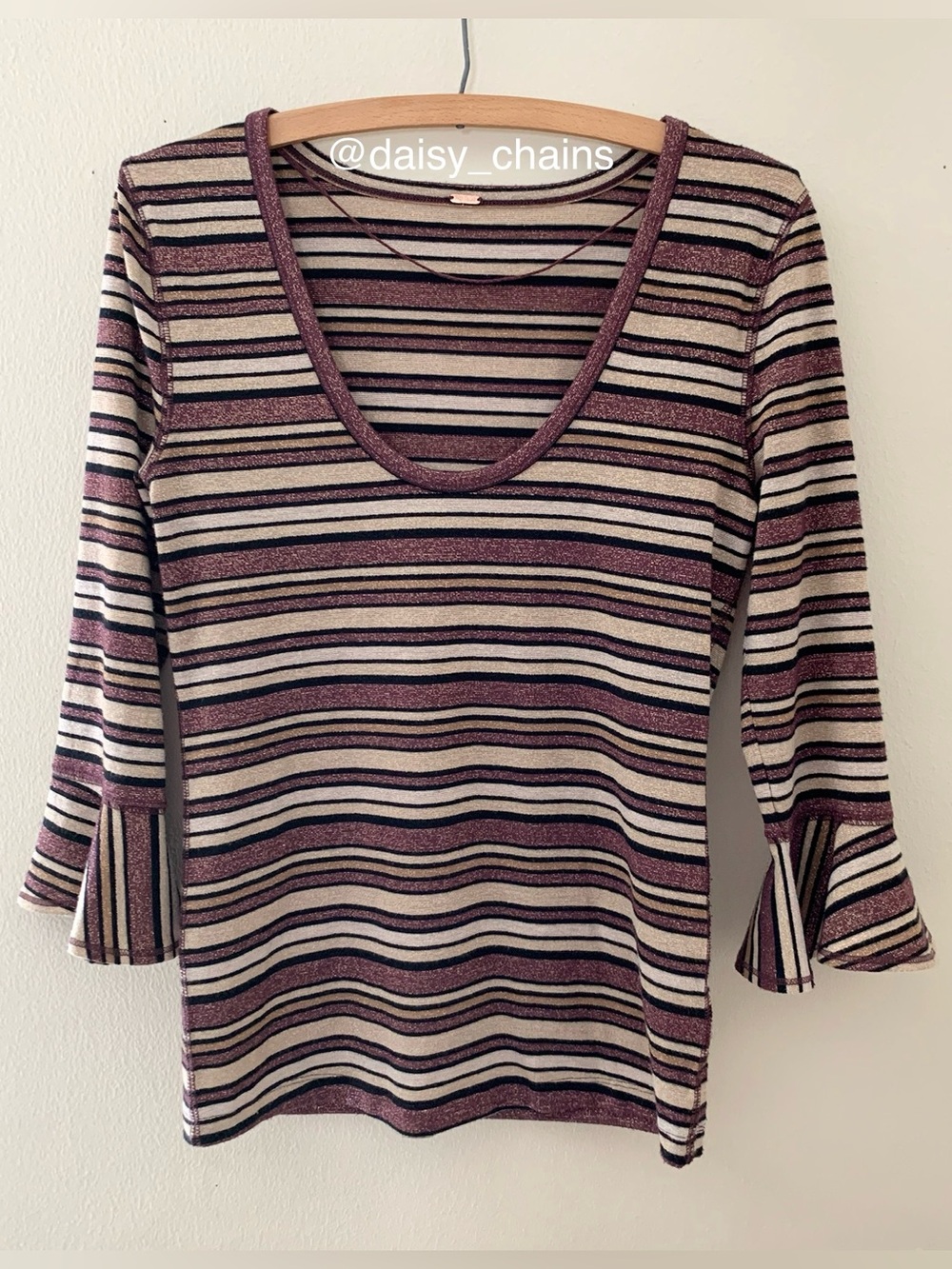 Free People Metallic Striped Top